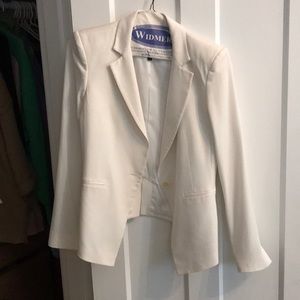 BCBG white blazer with shoulder pads